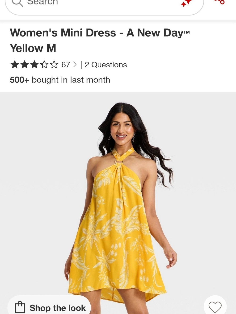 a new day Yellow Halter Floral Mini Dress
